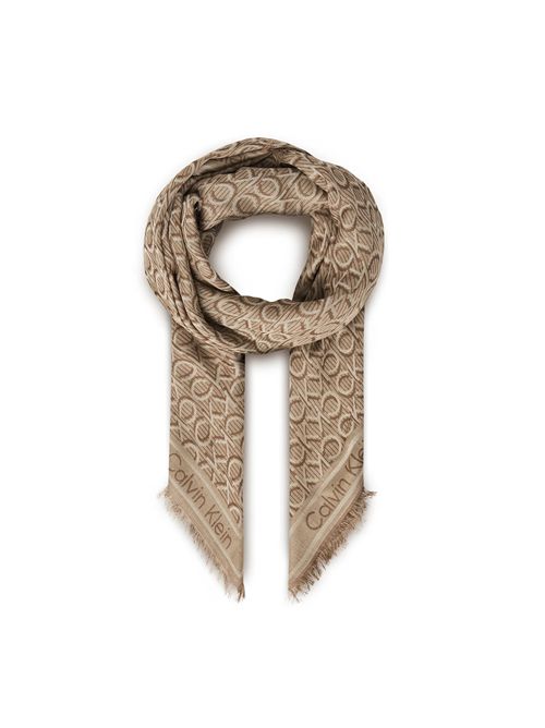 CALVIN KLEIN Aop Monogram Jacquard Scarf CALVIN KLEIN | LV04F8054GRMU